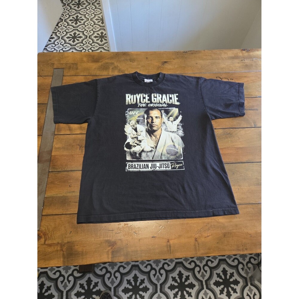 Royce Gracie Shirt Mens XL Black The Original UFC BJJ Pro Club Heavy Weight